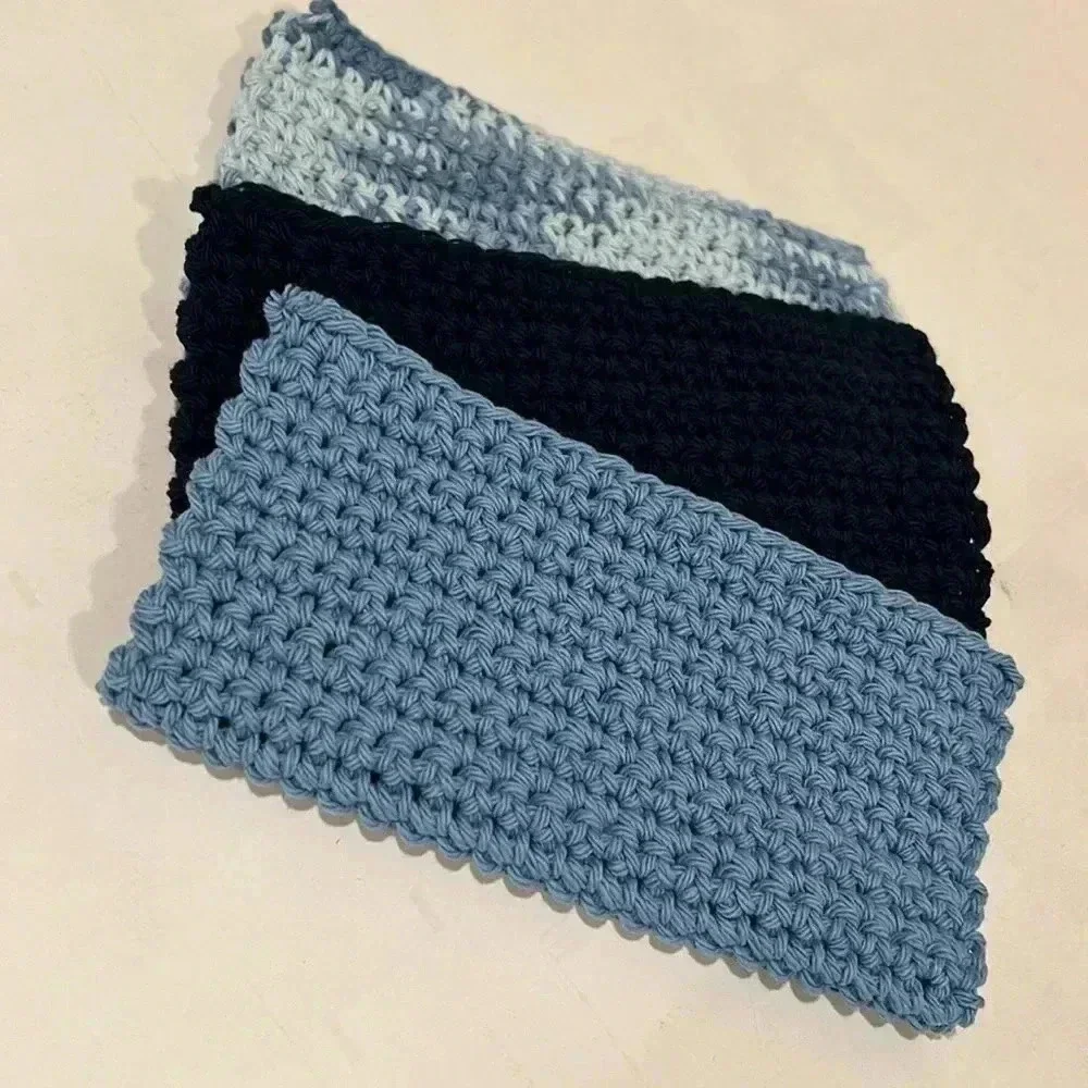 Hand Crocheted Washcloth/Dishcloth - Set of 3